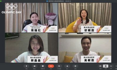四位“跳水皇后”、三代女乒“大魔王”同框，这个奥林匹克日不一般