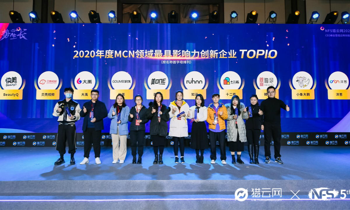 猎云网2020「年度MCN领域最具影响力创新企业TOP10」榜单发布！